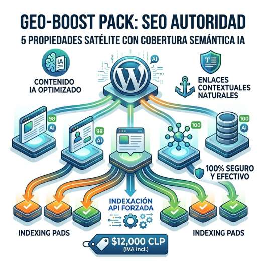 Pack GEO-Boost 5 Propiedades Satélite Web 2.0 con Cobertura Semántica IA