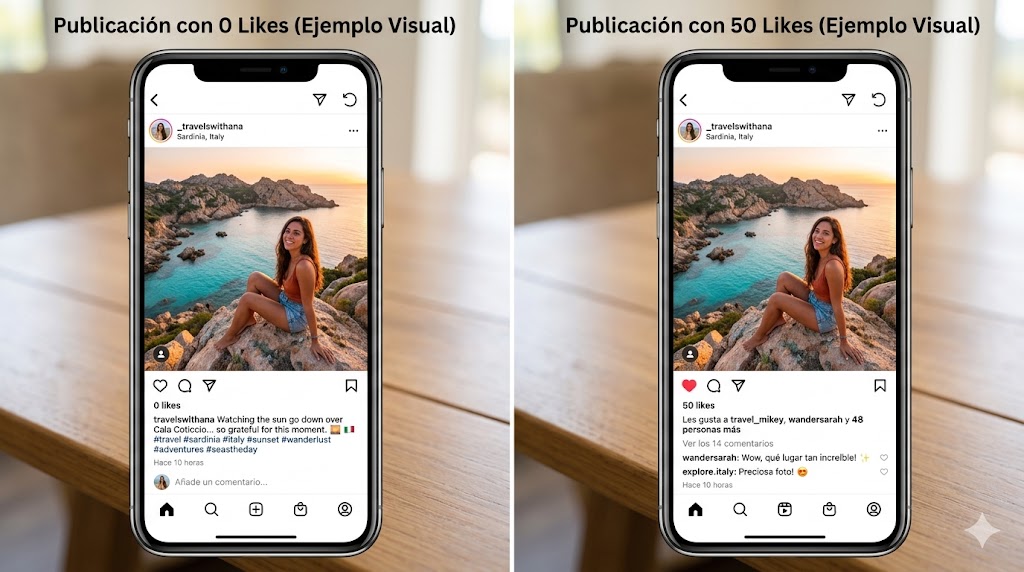 comparacion likes de 0 a 50